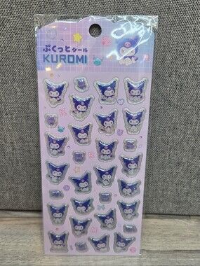 Japan Exclusive Kuromi Puffy Glitter Stickers Sanrio Japan